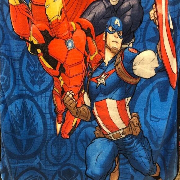 Marvel Avenger Fleece Blanket 69" 36" Groot Thor Rocket Iron Man Captain America - Picture 4 of 8